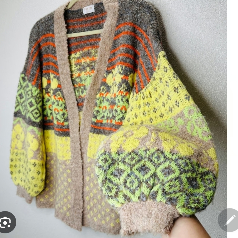 Fate. Women's Colorful Cardigan Oversize .new Condition.pit To Pit 27" - Picture 3 of 7
